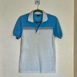 Vintage Wrangler Blue and White Polo Shirt